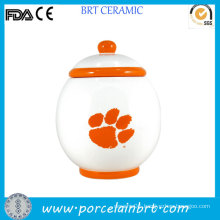 Orange Tiger Paw Novelty Porcelain Pet Jar